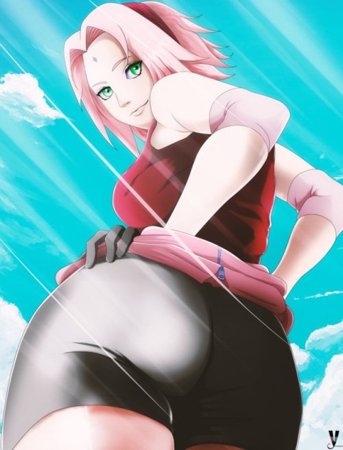 A beautiful artwork from a peculiar point of view to look at Sakura.