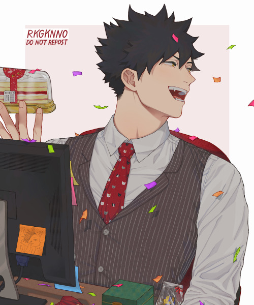 rkgknno: Happy birthday Kuroo! They threw a small celebration for him at the office!! ^^~