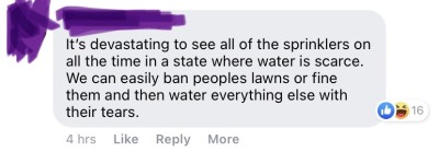 headspace-hotel:Mom sent me a facebook link to a PBS news hour post about how the anti-lawn movement is growing. The vast majority of the comments on it were stuff like this: Most people are on our side here, even the so-called “boomers.”