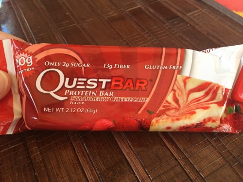 Tried the strawberry cheesecake flavor of Quest bar. 20g protein for only 170 calories!It was a litt