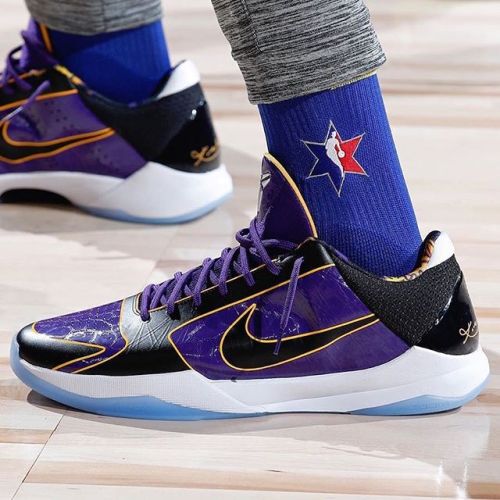 The Nike Kobe 5 Protro “Lakers” worn by Anthony Davis during the All-Star Game is rumored to be rele