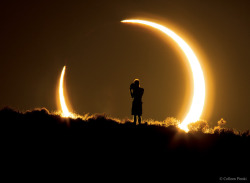 just–space:
“An Annular Solar Eclipse over New Mexico : What is this person doing? In 2012 an annular eclipse of the Sun was visible over a narrow path that crossed the northern Pacific Ocean and several western US states. In an annular solar...