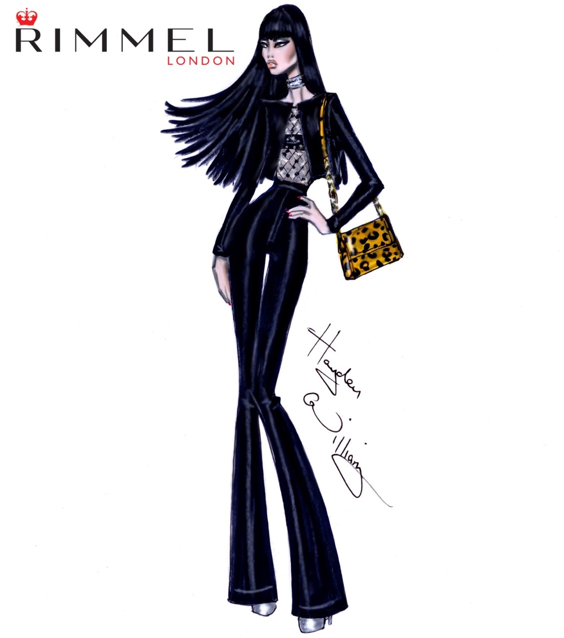 haydenwilliamsillustrations:  The last LFW look for Rimmel London inspired by the