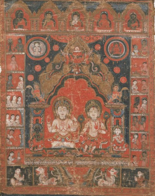 Lokeswara and Tara, newari thangka from Nepal