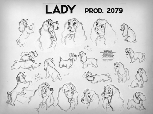 Model sheets for Lady And The Tramp 