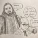 esrah-rah-rasputin:Someone tagged something as “Colin Orbinson” by mistake and I was compelled,,,[ID: a pencil sketch of Nandor and Colin Robinson, positioned in a way that resembles the “ponder the orb” meme, with Colin Robinson being the orb