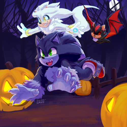 solar-socks: Spoopy season means monster prickle posse! 