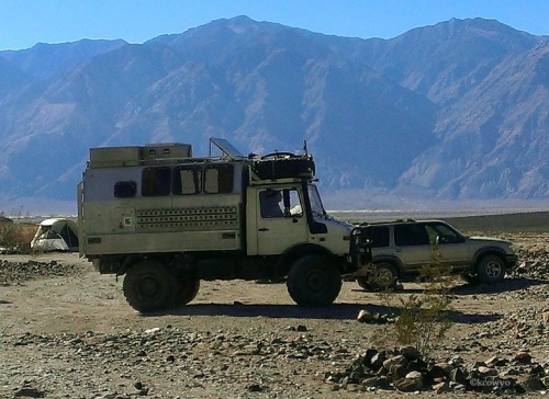 Unimog - This burly truck rolls through the hot springs, looking all Mad Max-ish, then the owner hop