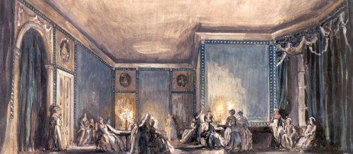 The scene of the ball. Set Design for Tchaikovsky&rsquo;s opera &ldquo;Queen of Spades&r