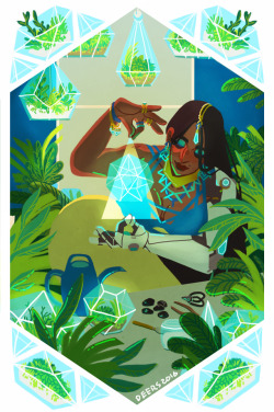 adultures:this was my piece for the @offdutyoverwatch fanzine!  symmetra and terrariums