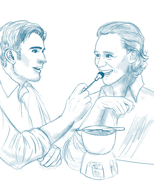 portraitoftheoddity: “Shall we…. fondue?”Silly doodles are silly.