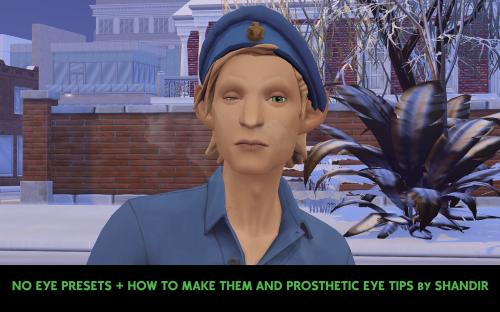 How to make a “no eye” body preset + prosthetic eye tips. And ready unisex preset with E