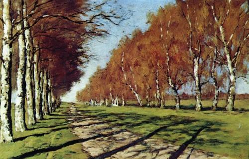 Big road. Sunny autumn day., 1897, Isaac LevitanMedium: oil,canvas