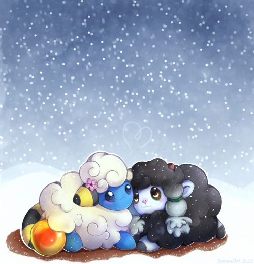 ~ Mareep &amp; Wooloo ~ (Valentine&rsquo;s Day 2022 art) I totally forgot to upload this on 