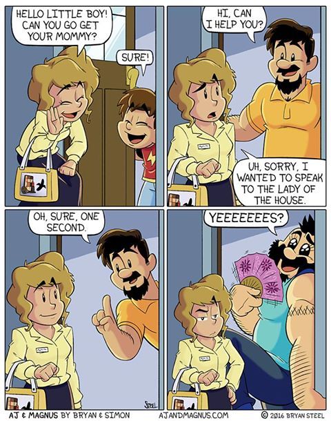 oodoe:  werewolfchaos:  wakka66:  Okay, can I just talk about this comic series for a second? This has got to be the most hilarious comic series I have ever seen. This is AJ & Magnus, a Calvin and Hobbes inspired comic series about an adopted kid,