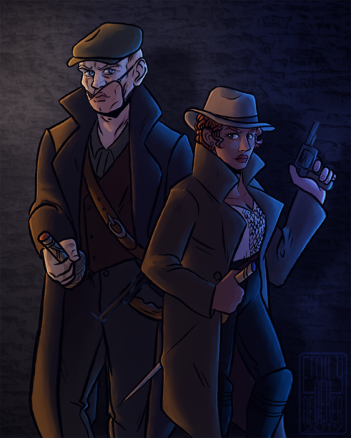 emilyredekerart:A recent commission for @labyrinthphanlivingafacade, with a 1920′s AU with Dar