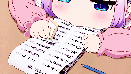 anime homework gif