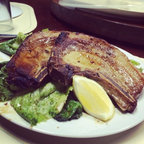 #organic #porkchops and #greens for dinner. #fatkidgoespaleo #paleo #paleodiet #paleohunt #paleolife