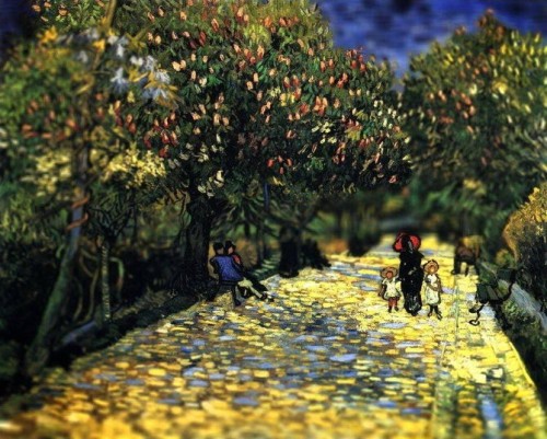 danceabletragedy:  Van Gogh’s Paintings Get Tilt-Shifted by Serena Malyon       Serena Malyon, a 3rd-year student at art school, took some of van Gogh’s most beautiful paintings and altered them in Photoshop to achieved this amazing tilt-shift effect.