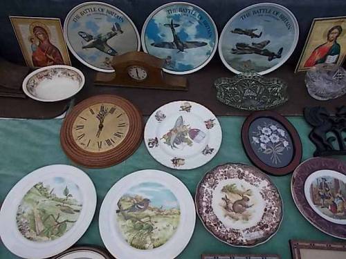 May 2022 - Wroclaw, Poland - some merchandise offered for sale during flea market of antiquities.