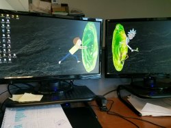 rickandmorty:  Dual Monitor Lyfe. h/t: https://twitter.com/PuppetMaster189 Make it happen: http://imgur.com/N92noDK 