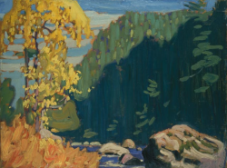 igormaglica:  Lawren Harris (1885-1970), On the Agawa River, Algoma, 1919. oil on wood, 26.5 x 35.5 cm 