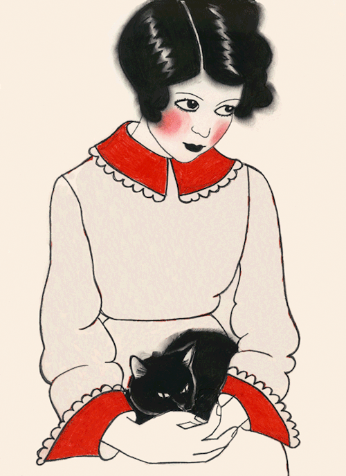 felixinclusis:matou-en-peluche: A gif I made from a drawing I did some time ago: Betty and friend - 