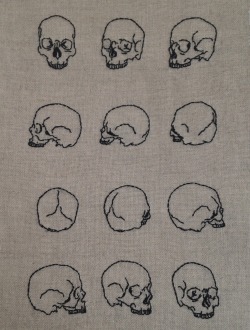 adipocere:  Illusion dispelled.   Hand embroidery