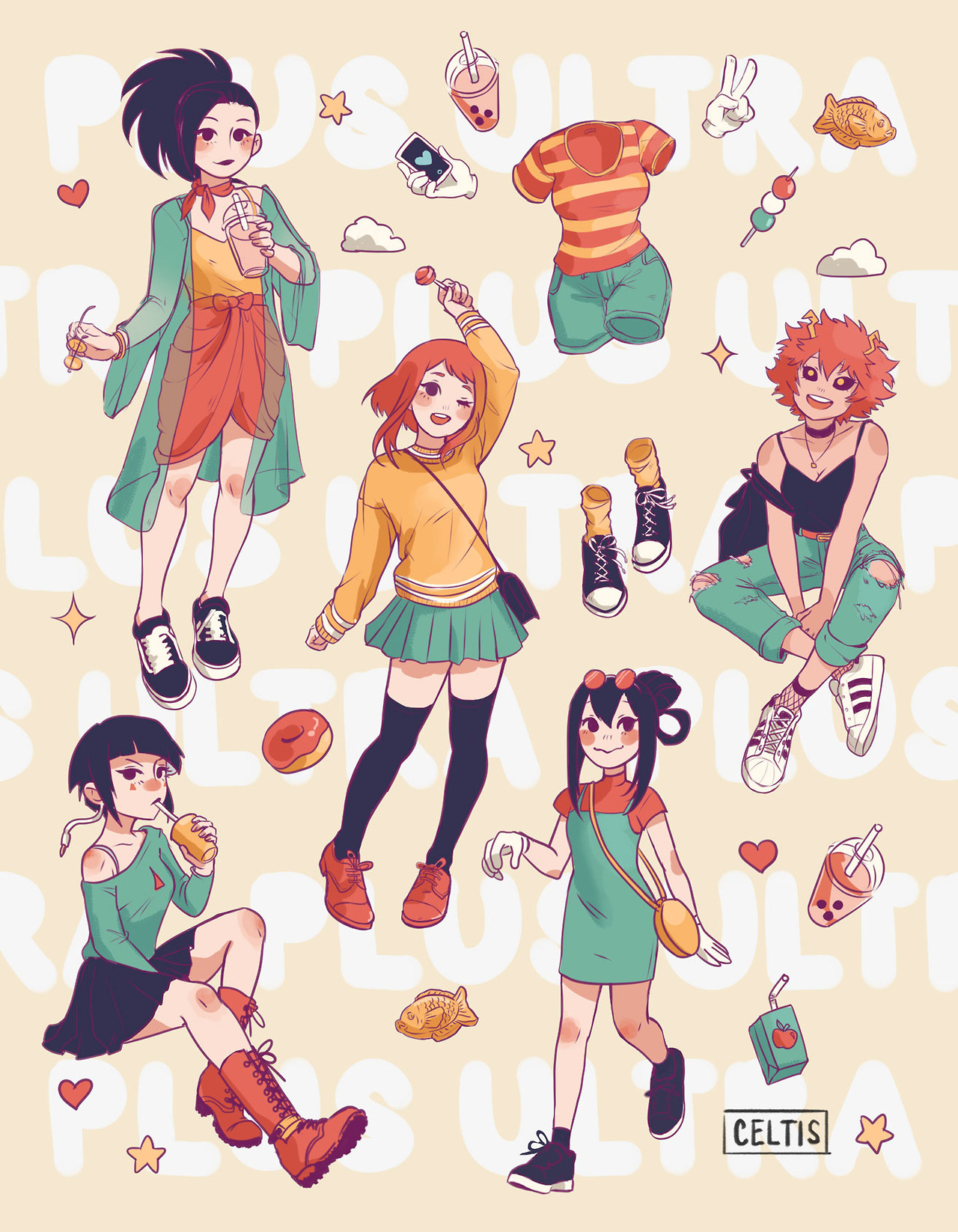 celtis-art:BNHA BABIES! Print will be available at AnimeNYC this November. 