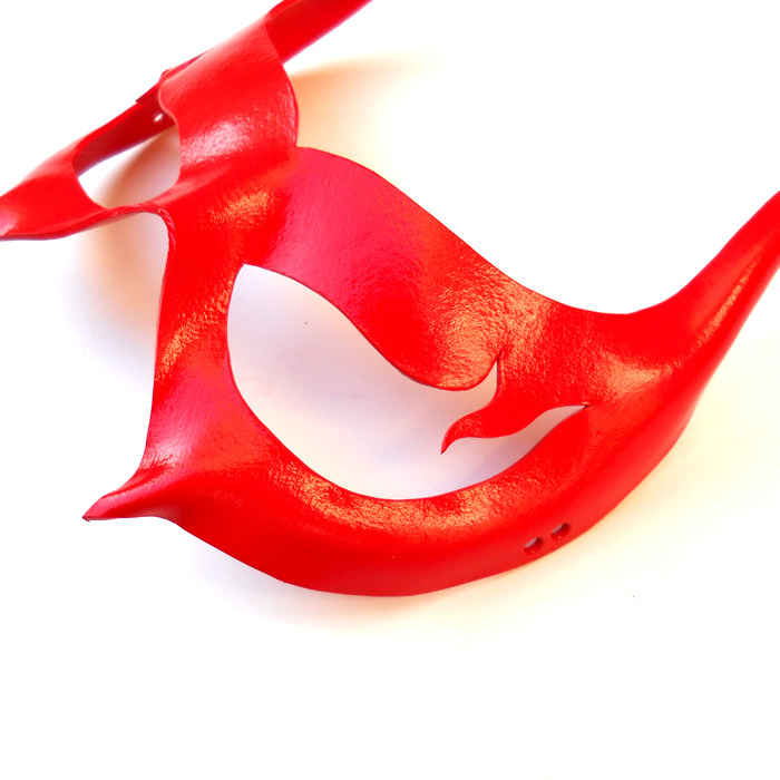 lmemasks:  Scarlet Red Devil Leather Mask Masquerade Sexy Venetian Satan Horns Erotic