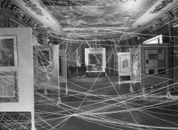 eucanthos:  Marcel Duchamp   (1887 – 1968)  Mile of String, 1942. First Papers of Surrealism exhibition, New York  The exhibition included paintings and sculptures by more than thirty  artists accompanied by examples of so-called ‘primitive art’,