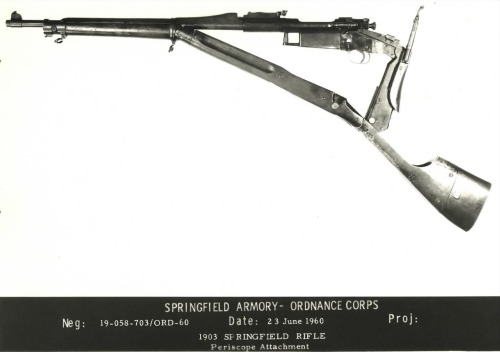 Modified Springfield 1903 folding periscope rifle, World War I.