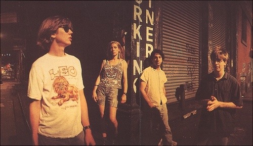 Sonic Youth, standing on the corner of Crosby and Howard in NY (credit: sonicyouth.com)