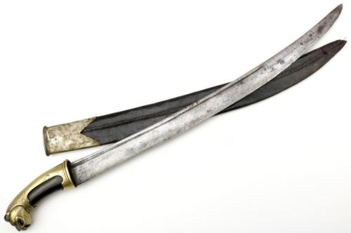 peashooter85:Chinese sword with bronze tiger head hilt, 18th-19th century.from Sofe Design Auctions