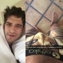 dirtysprayberry:  Tyler Posey bulge on Snapchat