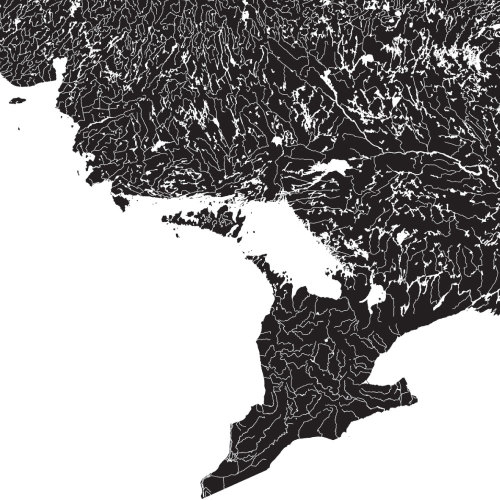 Hydrological Map of Canada by Joy CharbonneauStripped of imposed borders, latitudinal hierarchies an