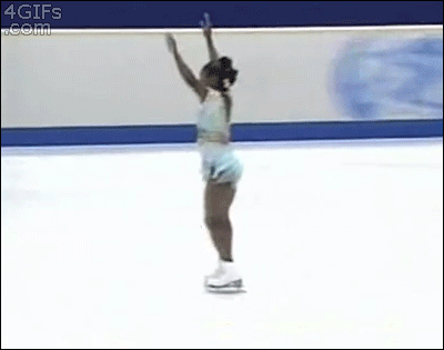 rejectedprincesses:  Surya Bonaly is the only female figure skater in history to do a backflip (a thoroughly illegal and dangerous move) – and in so doing, pioneered a move called a “Bonaly,” where one does a split in midair and lands on one foot.