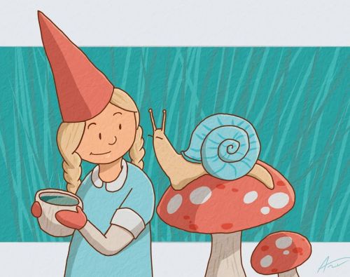 A gift drawing for my lovely wife. Colors inspired by @sibylline_m #gnome #ladygnome #cottagecore #i