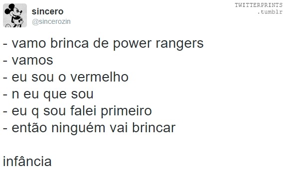 twitterprints:    Prints de tweets - Especial infância