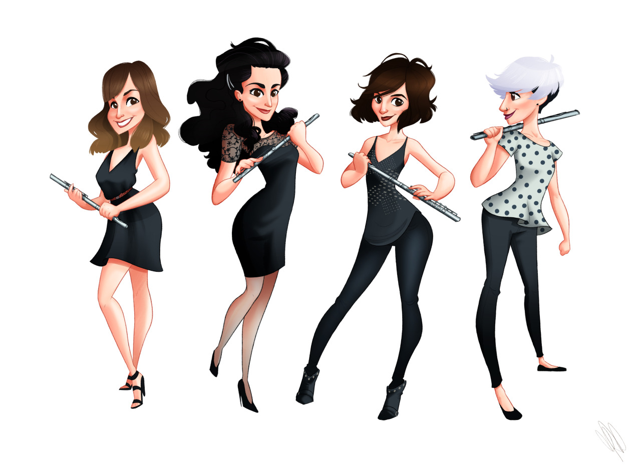 Just finished one of the comissions due Christmas. Flute players ladies :D