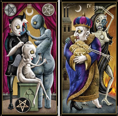 knightofleo:  Patrick Valenzadeviant moon tarot, suit of pentacles major arcanasuit of swordssuit of