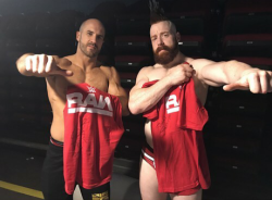 deidrelovessheamus:  Sheamus and Cesaro showing off their Raw shirts!