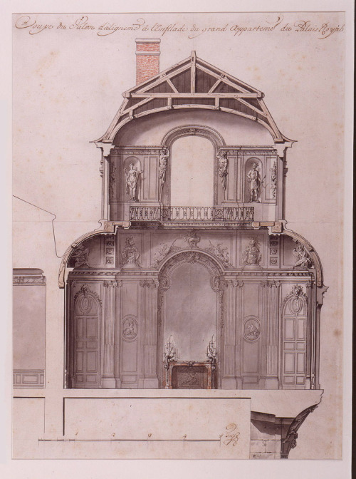 Gilles-Marie Oppenord. Preliminary design for the Salon d'Angle at the Palais Royale, Paris. 1719-17