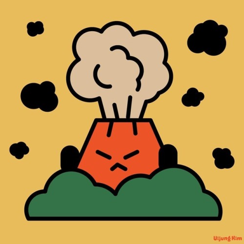 ☄️ . . . . #already #Monday #email #orange #volcano #귀여운 #hotlava #ash #gases #NY #illustrator #illu