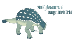 the-merbeast:  Day 29: Ankylosaurus magniventris, “fused lizard” The original tank from Cretaceous North America! The last seven vertebrae in its tail supported its enormous club and some of its tendons were ossfied (bony) which could create a ridiculous