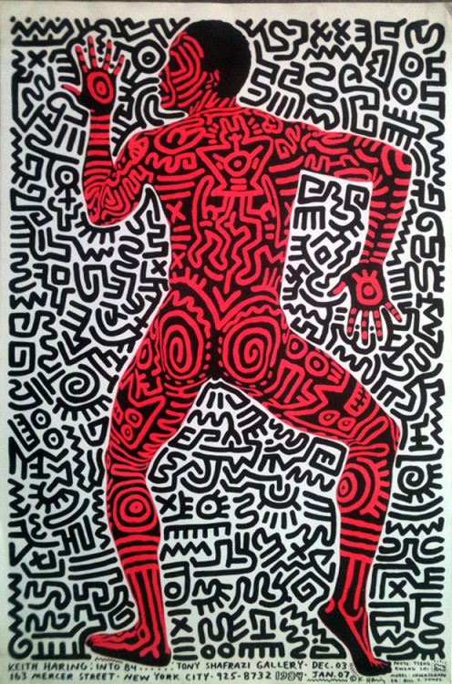 Keith Haring (American, 1958-1990, b. Reading, PA, USA) - Poster for Haring’s exhibition, Into 84 at