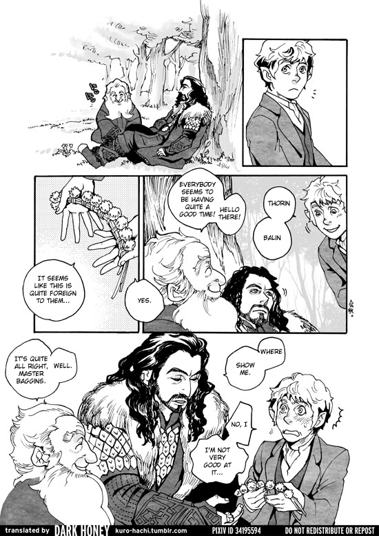 kuro-hachi:   [3/17 Harucomi] New Book Sample [Hobbit]by 880  The company rested