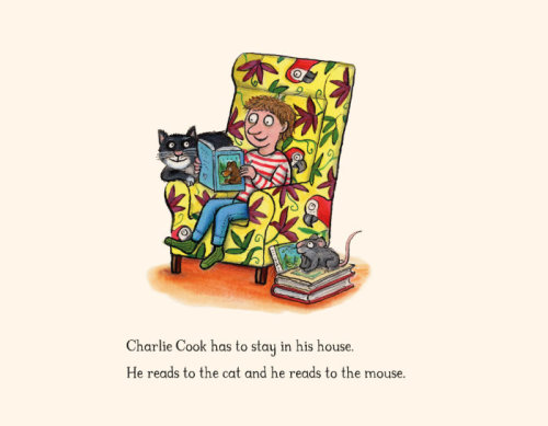 Coronavirus scenes by Julia Donaldson and Axel Scheffler, featuring their much-loved characters