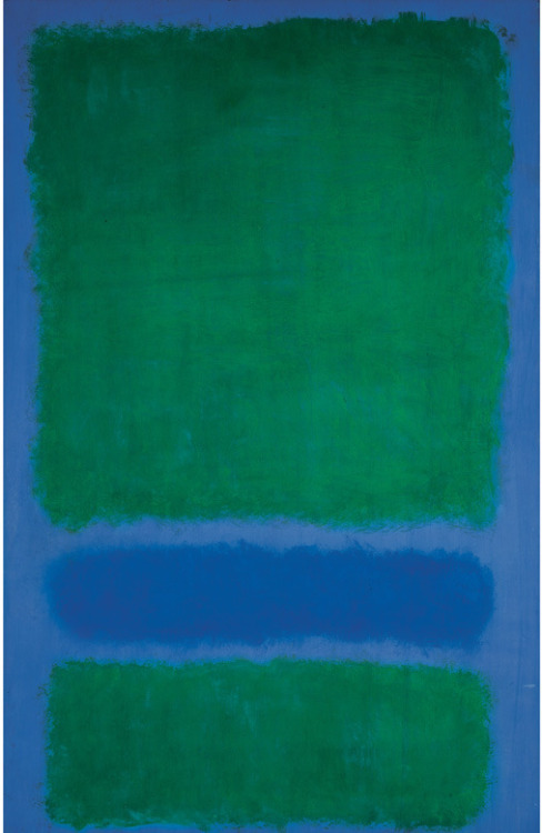 Mark Rothko, Untitled (Green, Blue, Green on Blue), 1968 Acrylic on paper mounted on canvas Estate o