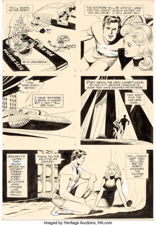rocket-prose: Original Russ Manning from all the way back at the robot-fightin’ beginning, Mag